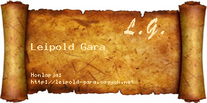 Leipold Gara névjegykártya